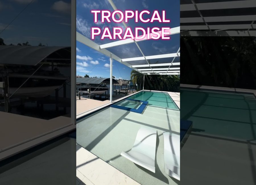 Tropical Paradise 🌴 Luxury Waterfront Backyard Goals!